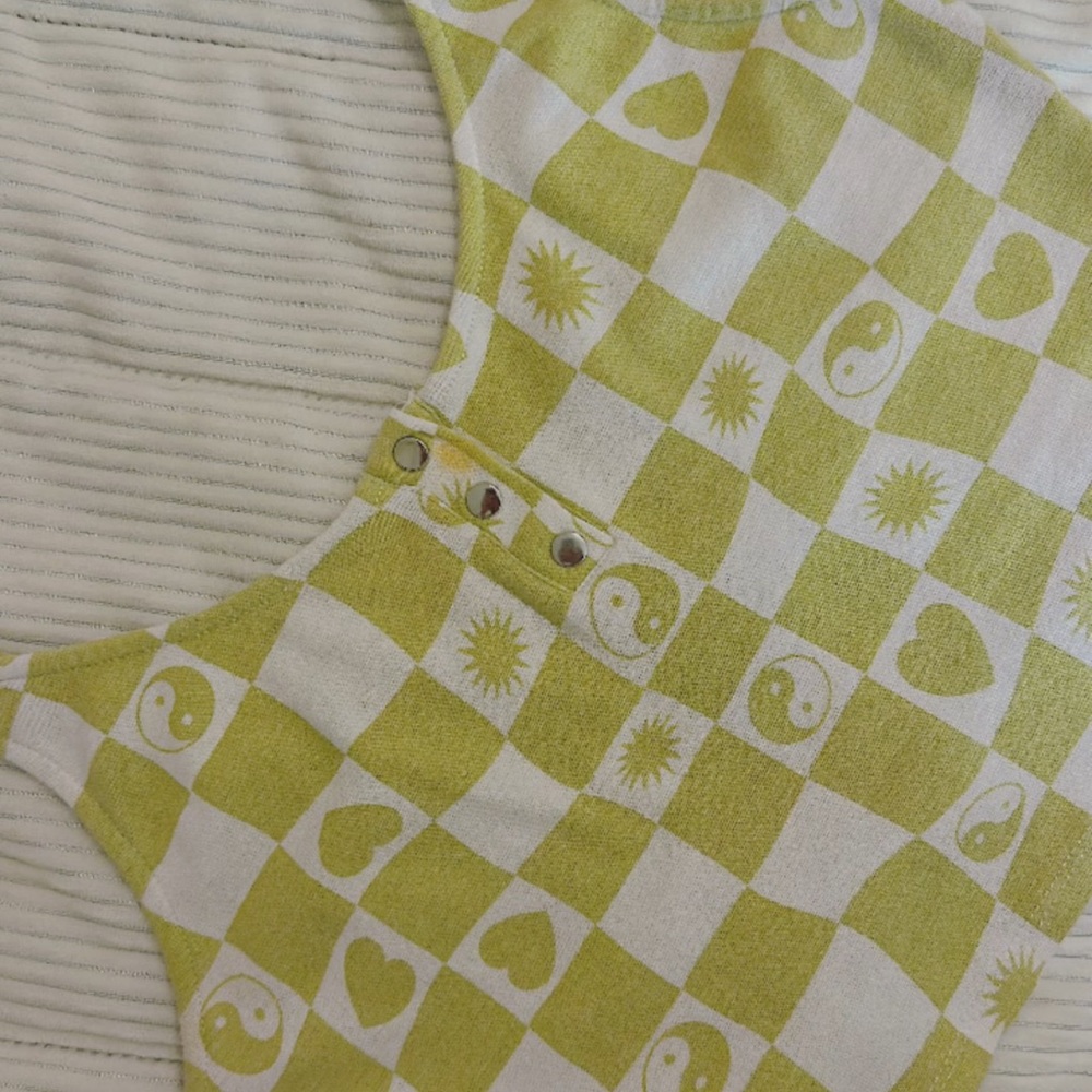Green and White Checkered Crop Top